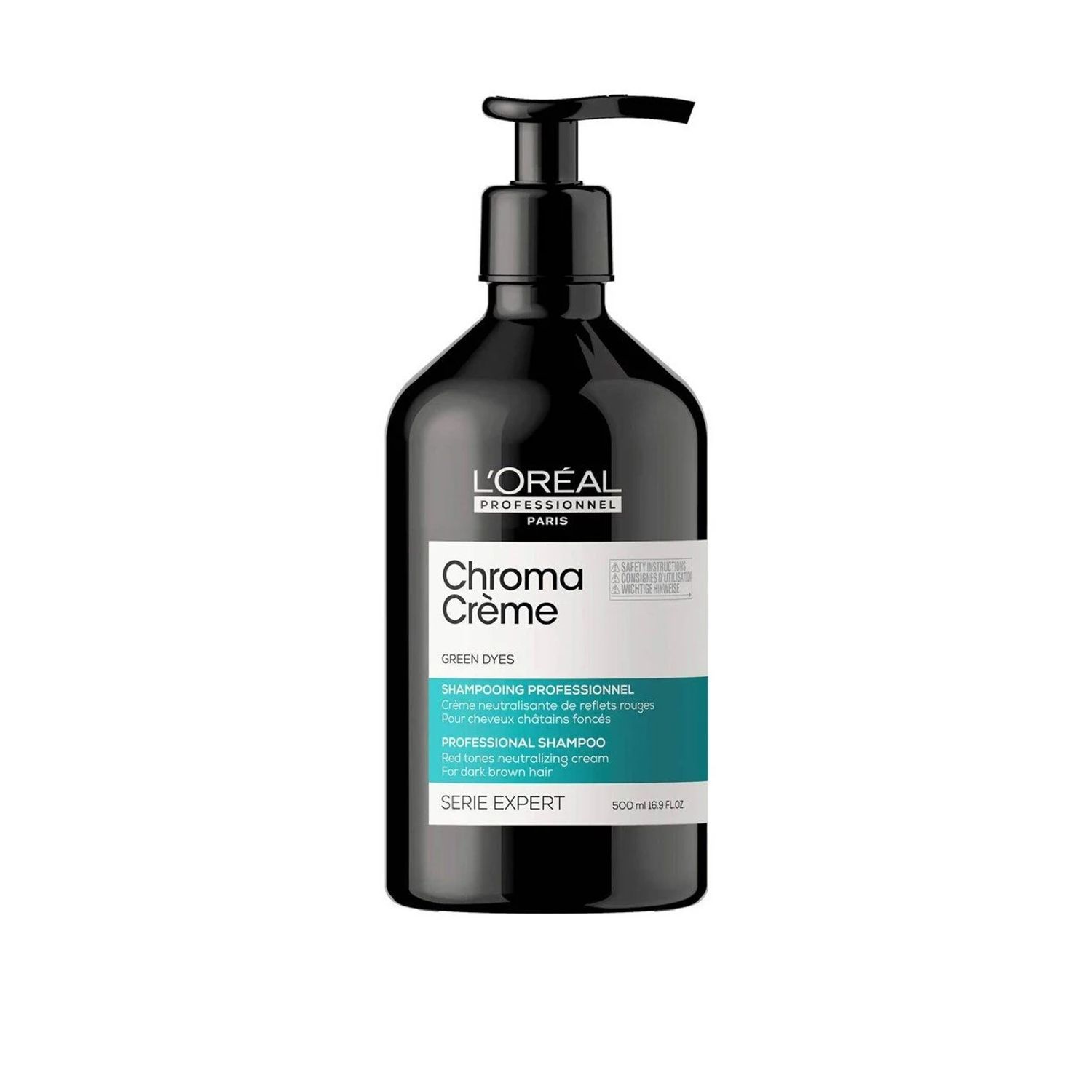 Sampon L`Oreal Professionnel Serie Expert Chroma Creme Green Dyes, Par maro inchis, 500ml fotografia produsului