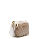 GUESS MIKA DOUBLE POUCH CROSSBODY MINI BROWN fotografia produsului