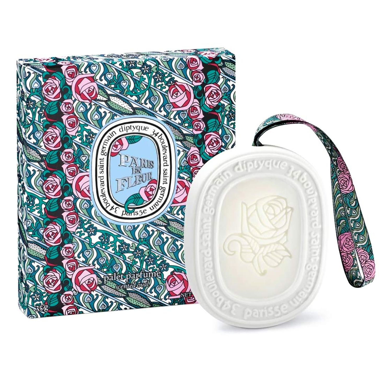 Diptyque Palet Parfume Paris En Fleurs Scented Oval 35 Gr fotografia produsului