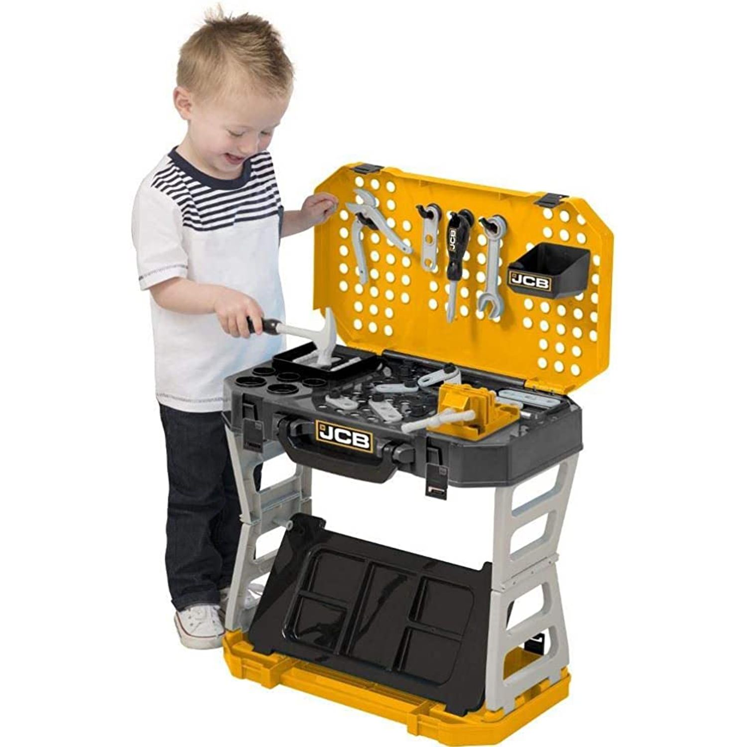 Jcb Pop Up Compact Workbench Activity Children Kids Boys Toy Gift With Toy Tools fotografia produsului