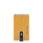 Piquadro Cardholder Black Square Sliding System Yellow fotografia produsului
