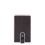 Piquadro Cardholder Black Square Sliding System Brown fotografia produsului