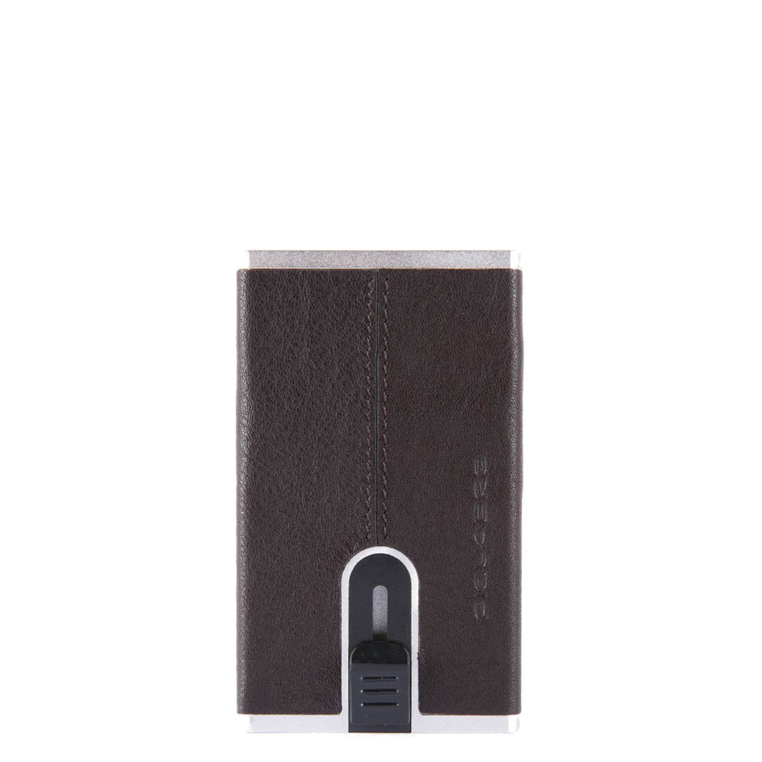 Piquadro Cardholder Black Square Sliding System Brown fotografia produsului