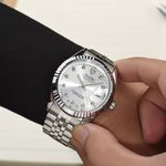 Ceas de mana barbatesc Tevise Mecanic Elegant Automatic Self Wind Business Cutie Auriu Argintiu fotografia produsului View 2 S