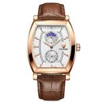 Ceas de mana barbatesc Tevise Quartz Clasic Elegant Piele Auriu/Alb fotografia produsului