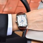 Ceas barbatesc Benyar Clasic Elegant Quartz Curea Din Piele Argintiu fotografia produsului View 4 S