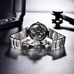 Ceas barbatesc Benyar Mecanic Automatic Skeleton Analog Otel fotografia produsului View 3 S