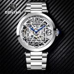 Ceas barbatesc Benyar Mecanic Automatic Skeleton Analog Otel fotografia produsului View 5 S