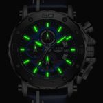 Ceas barbatesc de mana Lige Cronograf Elegant Luxury Analog Quartz Curea din piele naturala fotografia produsului View 4 S