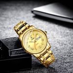 Ceas de mana barbatesc Tevise Casual Elegant Quartz Analog Auriu fotografia produsului View 2 S