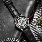 Ceas barbatesc de mana Tevise Mecanism Automatic Analog Elegant Business Piele fotografia produsului View 3 S