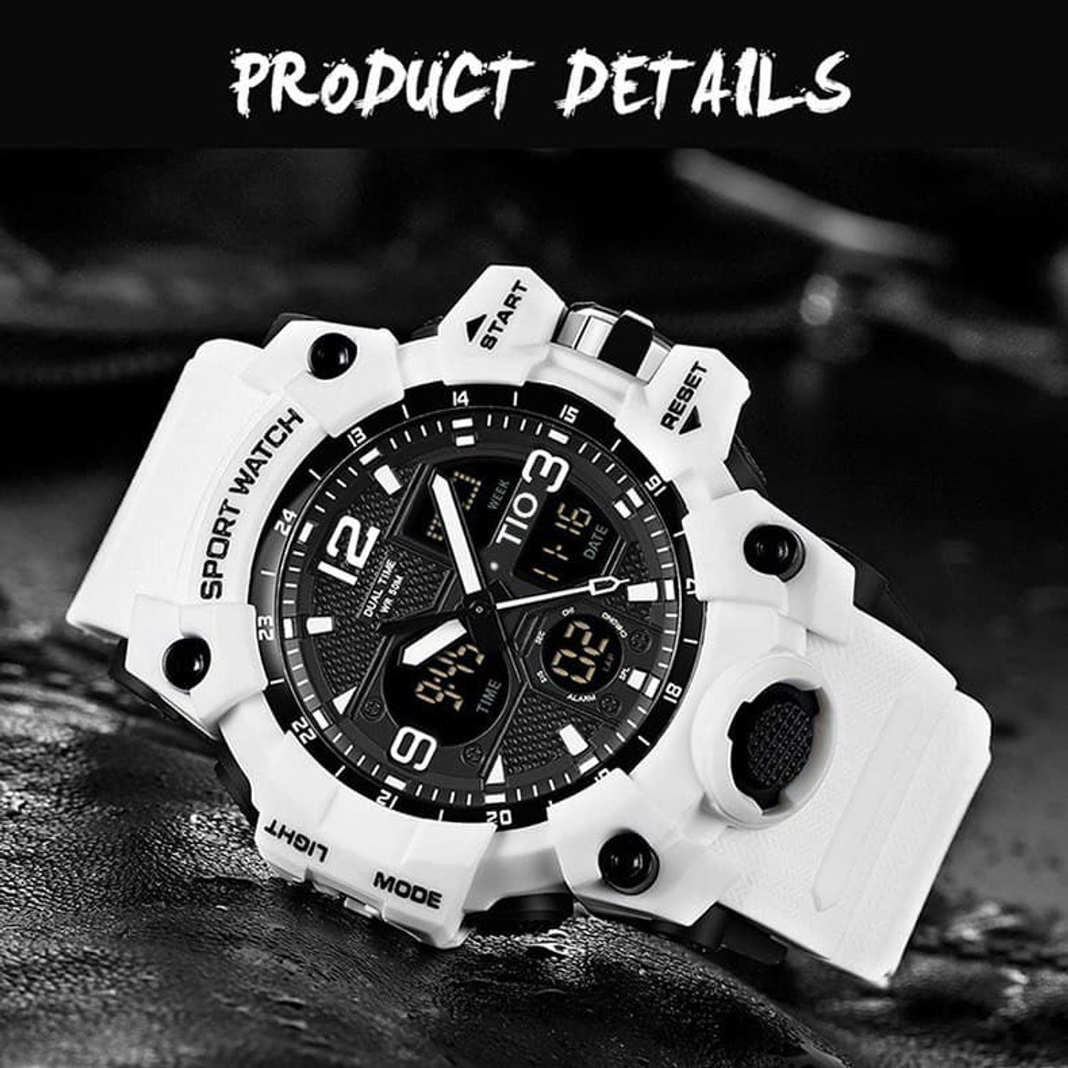 Ceas copii TIO Stil Militar Army Digital Analog Sport Rezistenta la apa 5 ATM fotografia produsului View 3 L