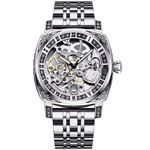 Ceas de mana barbatesc Tio Mecanic Automatic Skeleton Clasic Luxury Elegant Argintiu fotografia produsului