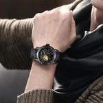 Ceas barbatesc Megalith, Mecanic Automatic, Analog, Business, Elegant, Skeleton, Negru fotografia produsului View 3 S