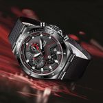 Ceas barbatesc de mana Lige Cronograf Casual Analog Elegant Quartz Negru fotografia produsului View 5 S