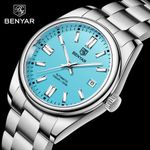 Ceas barbatesc Benyar Mecanic Automatic Clasic Elegant Afisaj Analog fotografia produsului View 4 S