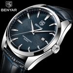 Ceas barbatesc Benyar Elegant Fashion Mecanism Quartz Curea Din Piele fotografia produsului View 2 S