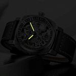 Ceas de mana barbati Tio Mecanic Automatic Skeleton Clasic Luxury Elegant Argintiu fotografia produsului View 4 S
