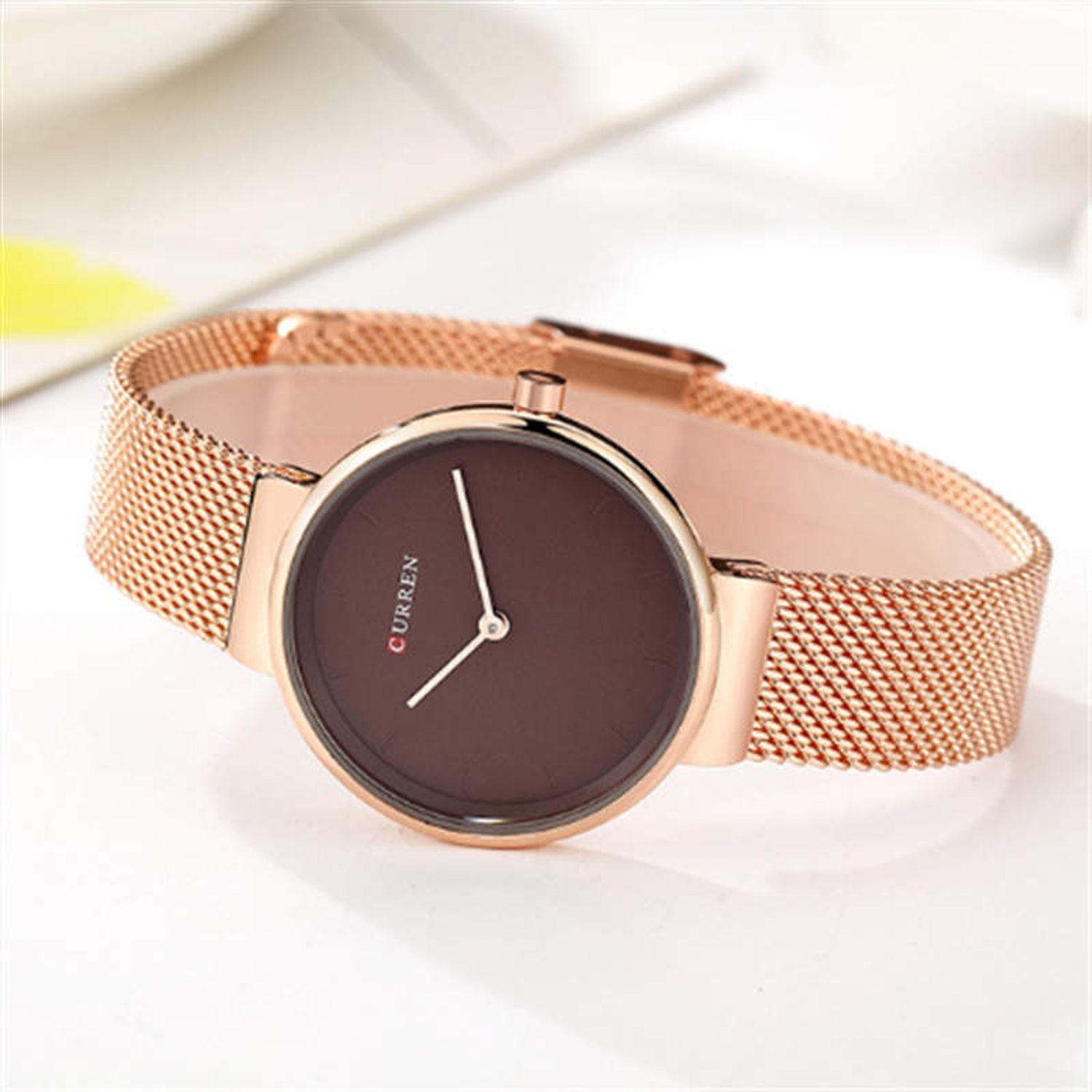 Ceas dama Curren Elegant Casual Analog Quartz Simplu fotografia produsului View 3 L