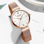 Ceas dama Curren, Quartz, Analog, Otel inoxidabil, Elegant, Auriu/alb fotografia produsului View 6 S