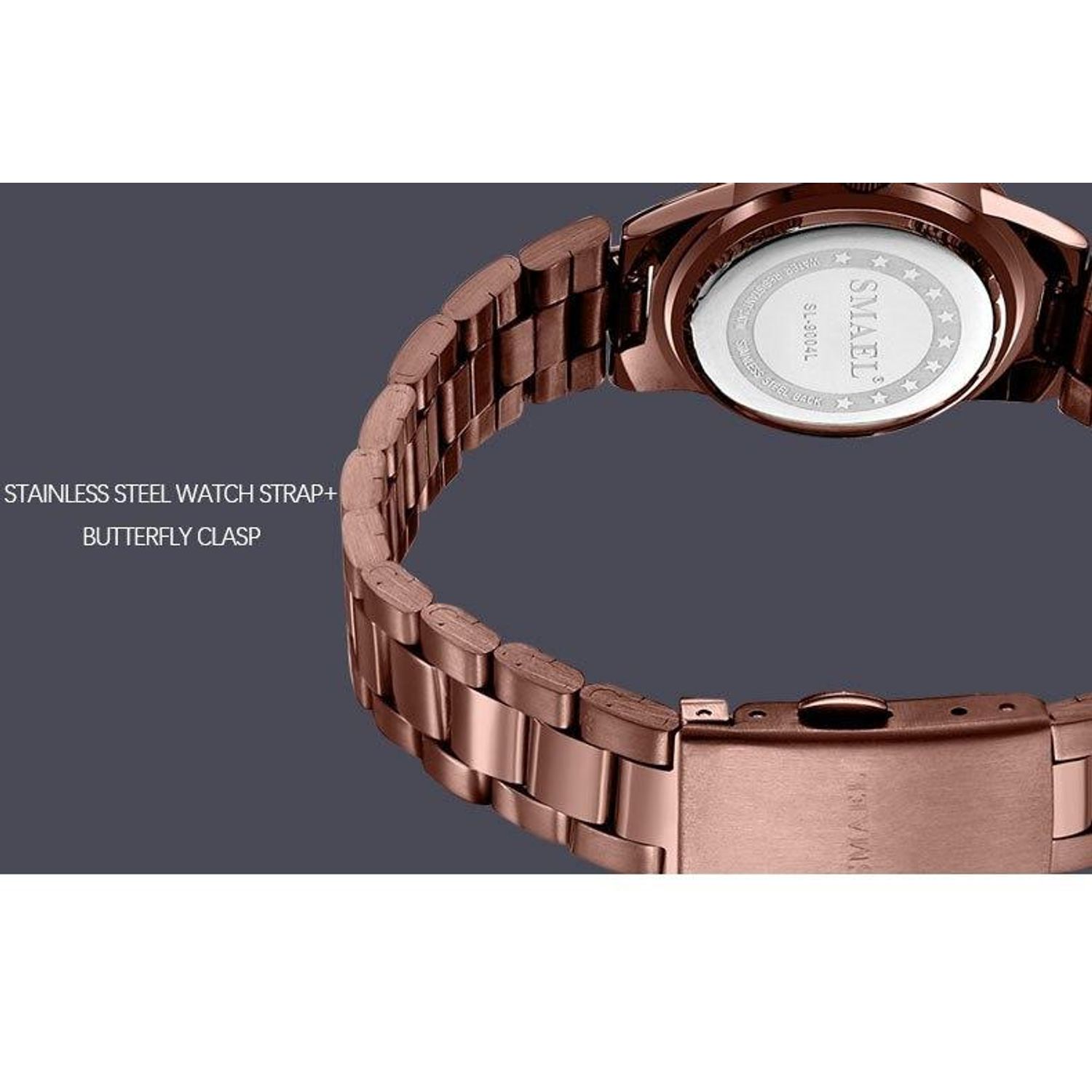 Ceas dama Smael, Mecanism Quartz, Afisaj Analog, Calendar, Casual, Rezistent la socuri, Diametrul carcasei 26 mm, - 8964784440501 fotografia produsului View 3 L