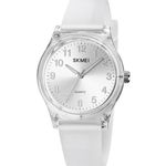 Ceas dama, Skmei, Afisare ora, Quartz, Analog, Casual, Alb fotografia produsului