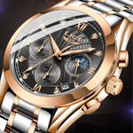 Ceas de mana dama Lige Casual Mecanism Quartz Afisaj Analog Fashion Argintiu/Auriu fotografia produsului View 3 S