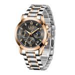 Ceas de mana dama Lige Casual Mecanism Quartz Afisaj Analog Fashion Argintiu/Auriu fotografia produsului