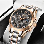 Ceas de mana dama Lige Casual Mecanism Quartz Afisaj Analog Fashion Argintiu/Auriu fotografia produsului View 4 S
