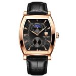 Ceas de mana barbatesc Tevise Elegant Clasic Mecanism Quartz Piele Auriu/Negru fotografia produsului