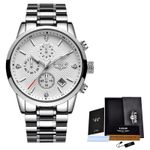Ceas de mana barbatesc Lige Elegant Cronograf Casual Afisaj Analog Mecanism Quartz fotografia produsului View 3 S