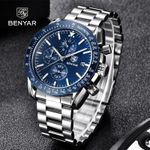 Ceas barbatesc Benyar Cronograf Quartz Luxury Business fotografia produsului View 3 S