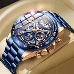 Ceas barbatesc Lige Elegant Luxury Quartz Cronograf Afisaj Analog fotografia produsului View 3 S