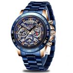 Ceas barbatesc Lige Elegant Luxury Quartz Cronograf Afisaj Analog fotografia produsului