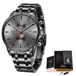 Ceas de mana barbati Lige Elegant Analog Luxury Quartz Cronograf fotografia produsului View 4 S