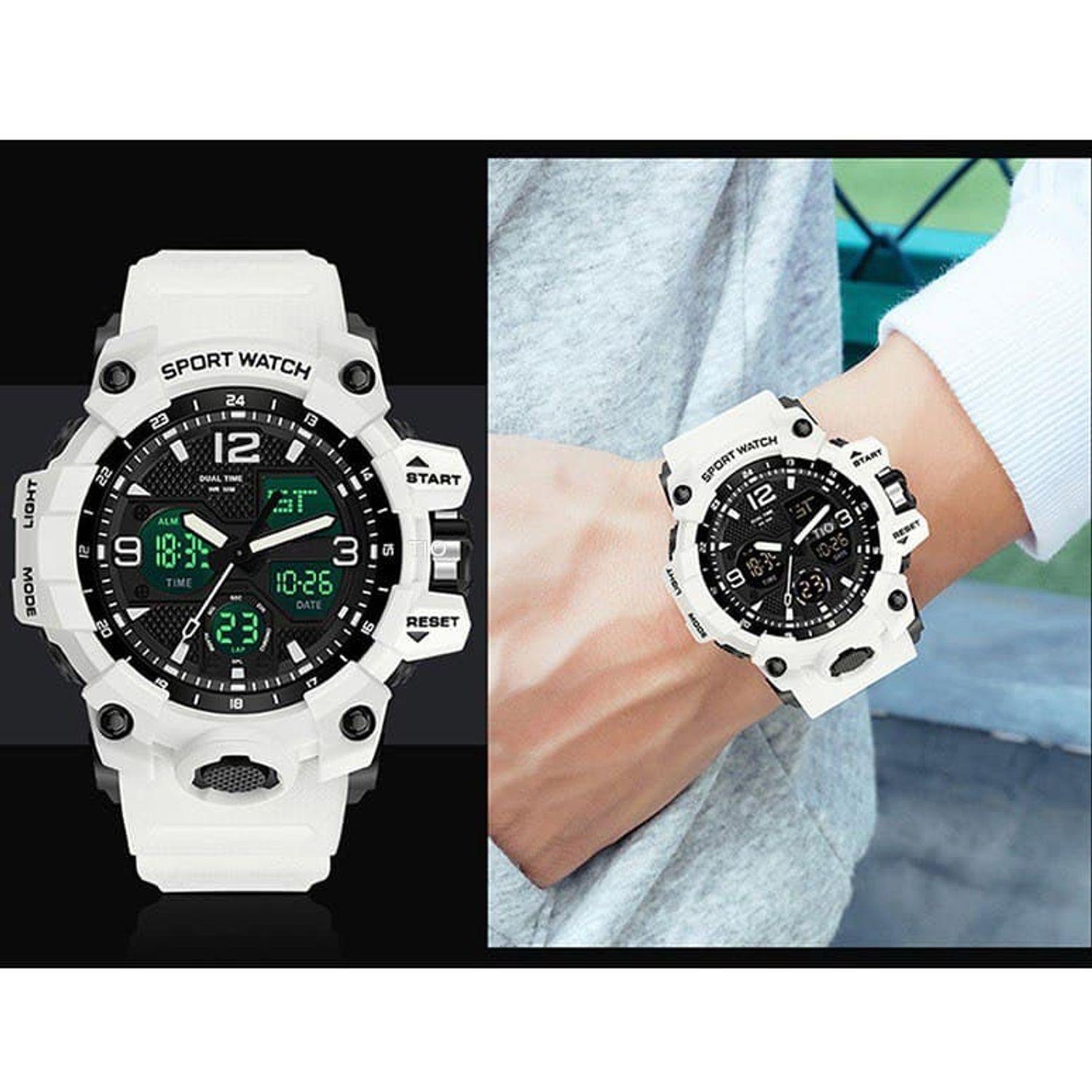 Ceas copii de mana TIO Stil Militar Army Digital Analog Sport Rezistenta la apa 5 ATM fotografia produsului View 3 L