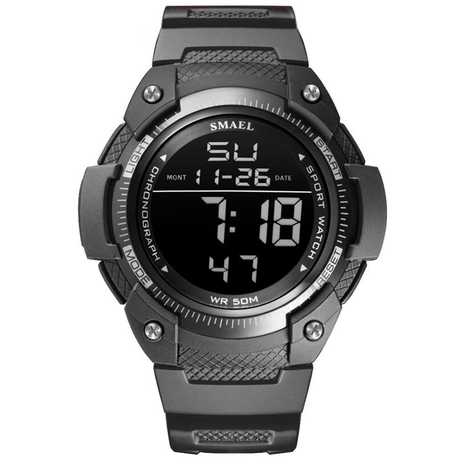 Ceas barbatesc Smael Digital Casual Sport Alarma Rezistent la apa fotografia produsului