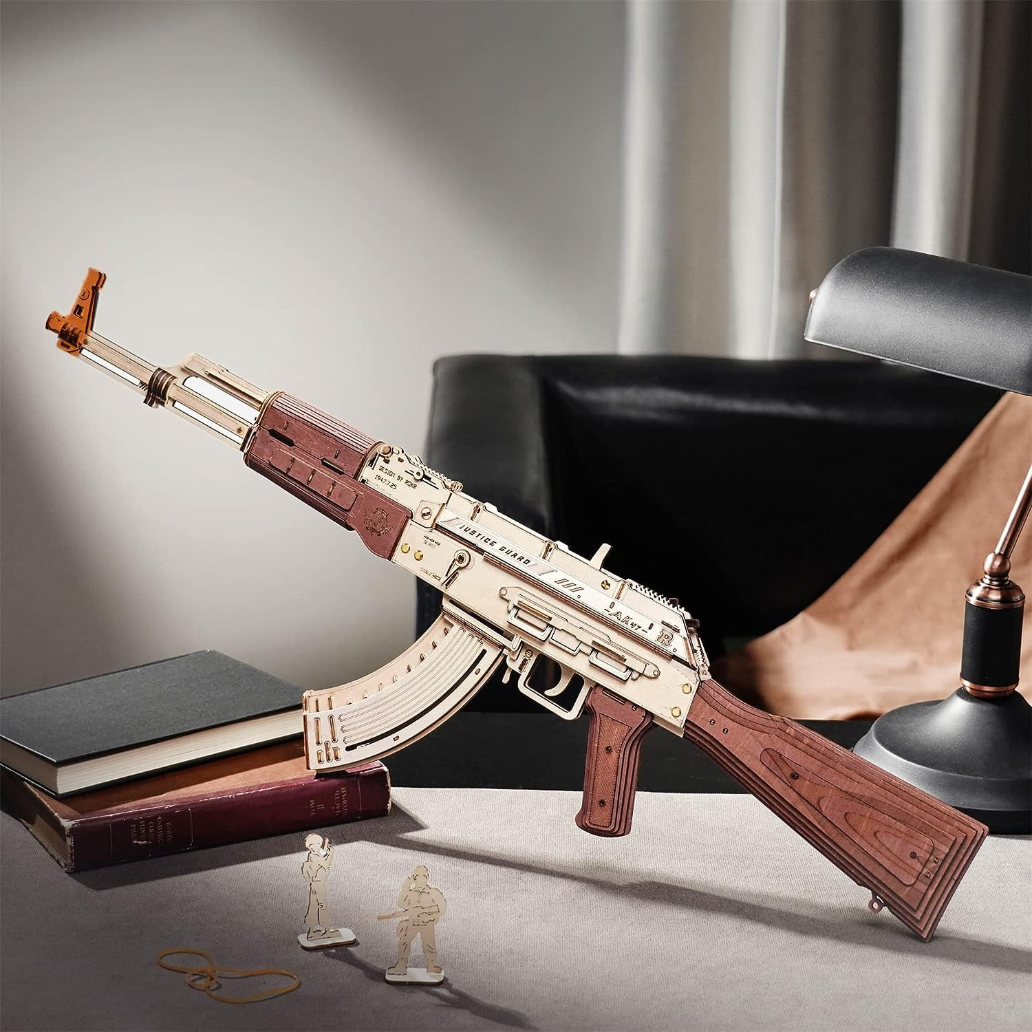 Puzzle 3D, Mitraliera AK-47, ROKR, Lemn, 315 piese fotografia produsului View 2 L