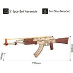 Puzzle 3D, Mitraliera AK-47, ROKR, Lemn, 315 piese fotografia produsului View 3 S