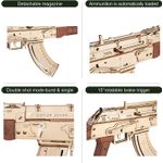 Puzzle 3D, Mitraliera AK-47, ROKR, Lemn, 315 piese fotografia produsului View 5 S