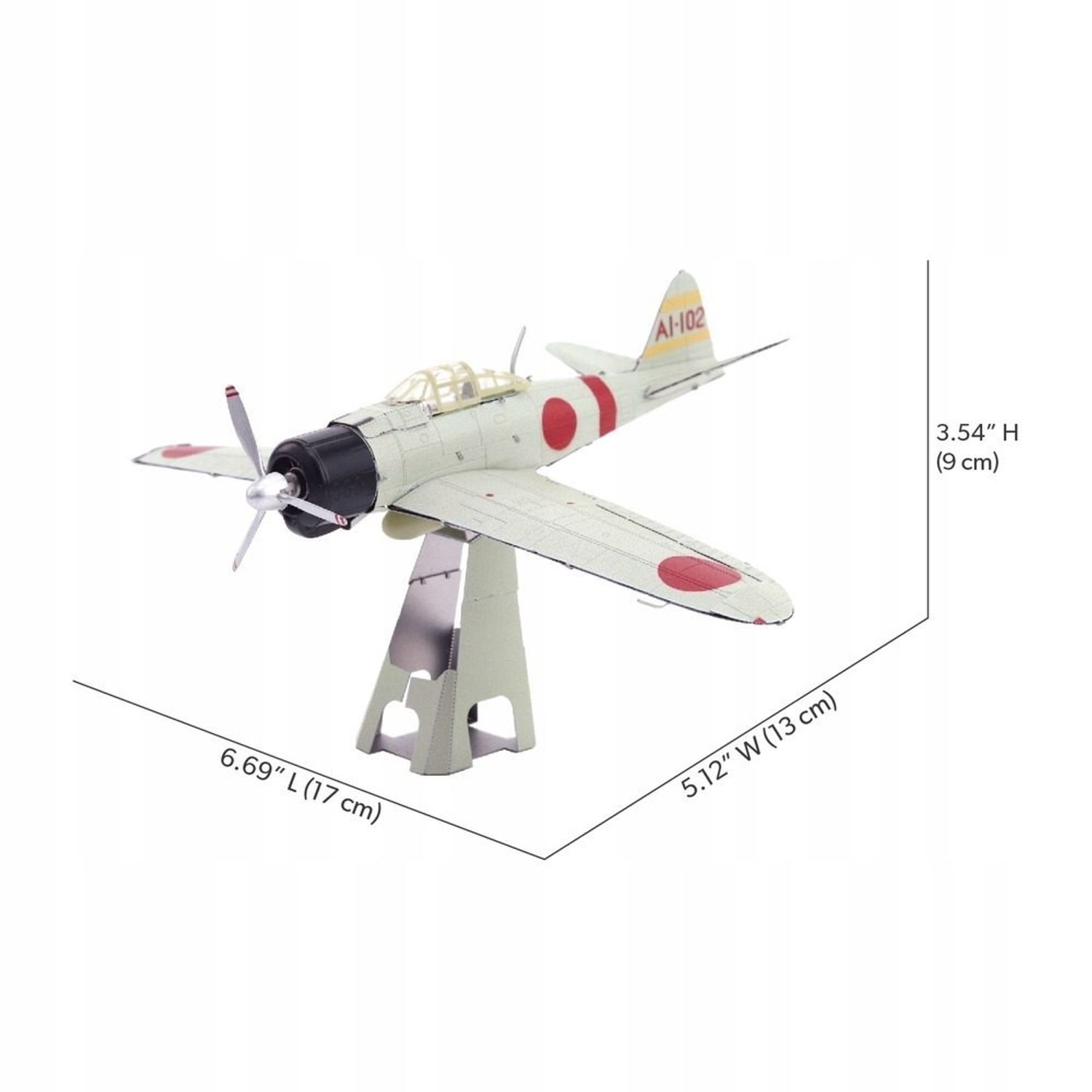 Puzzle 3D Piececool,  MITSUBISHI A6M ZERO, Metal, 29 piese fotografia produsului View 6 L