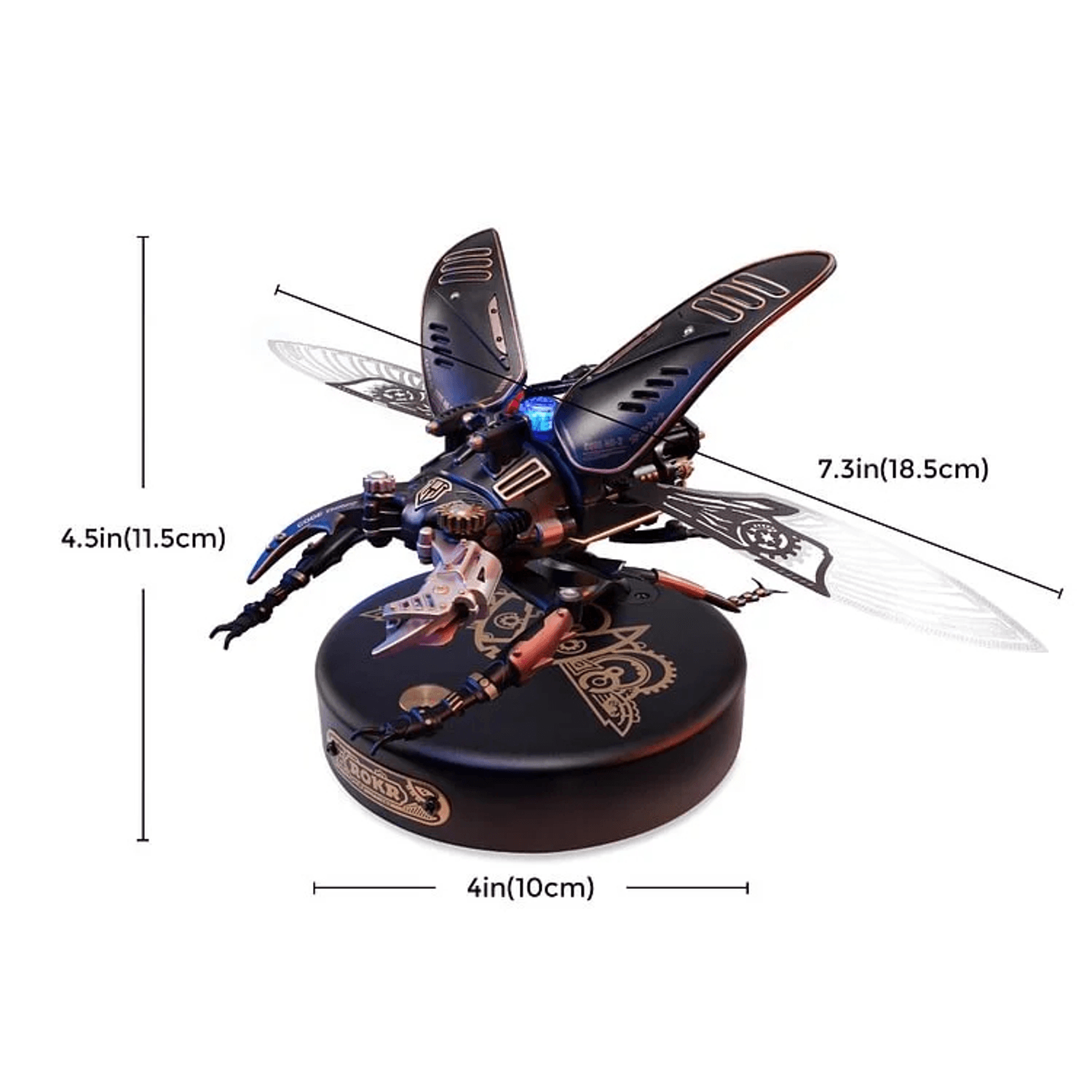 Puzzle 3D mecanic, Carabus bionic, ROKR, metal si plastic, 115 piese fotografia produsului View 6 L