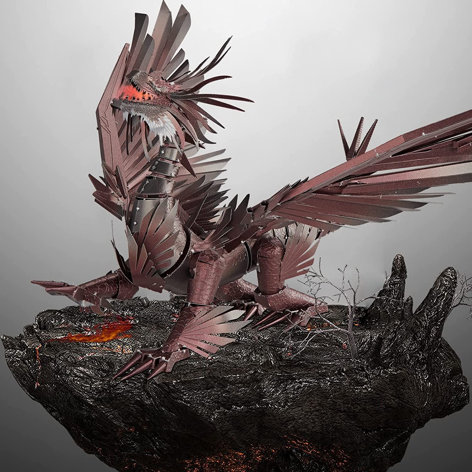 Puzzle 3D Piececool, Dragonul HELLSTROM, Metal, 203 piece fotografia produsului View 2 L