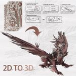 Puzzle 3D Piececool, Dragonul HELLSTROM, Metal, 203 piece fotografia produsului View 4 S