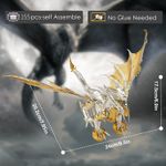 Puzzle 3D Piececool, Dragonul Glorystrom, Metal, 155 piese fotografia produsului View 2 S