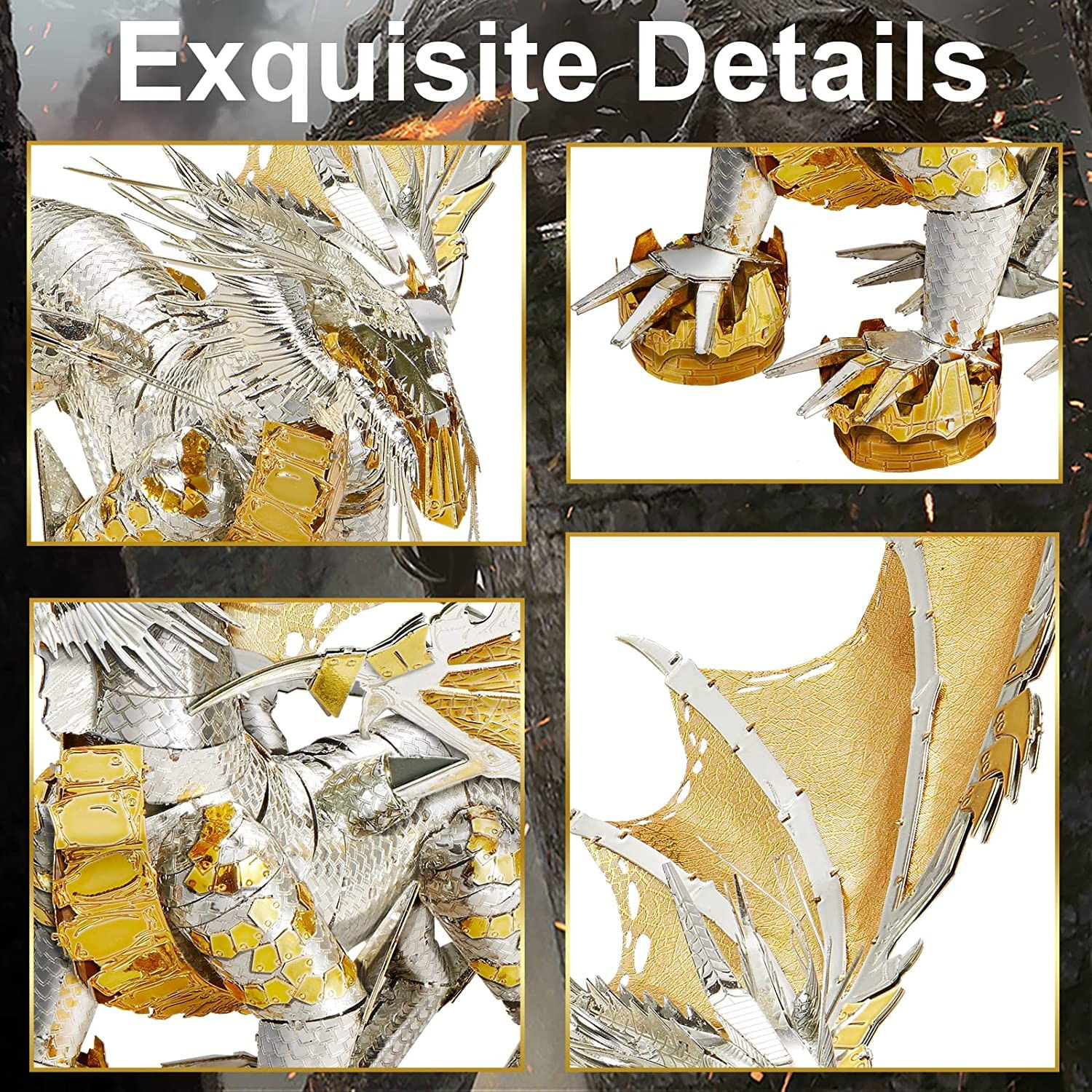 Puzzle 3D Piececool, Dragonul Glorystrom, Metal, 155 piese fotografia produsului View 3 L