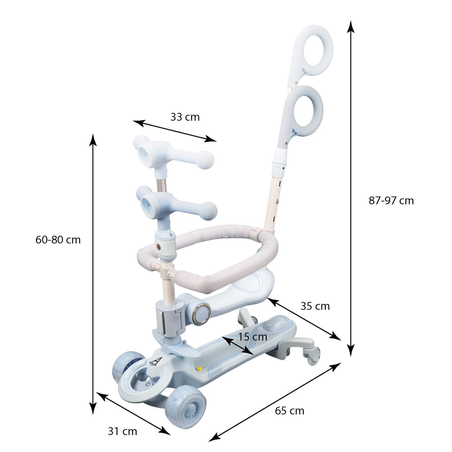 Trotineta The Ultimate 7 in 1, Action One, blue fotografia produsului View 7 L