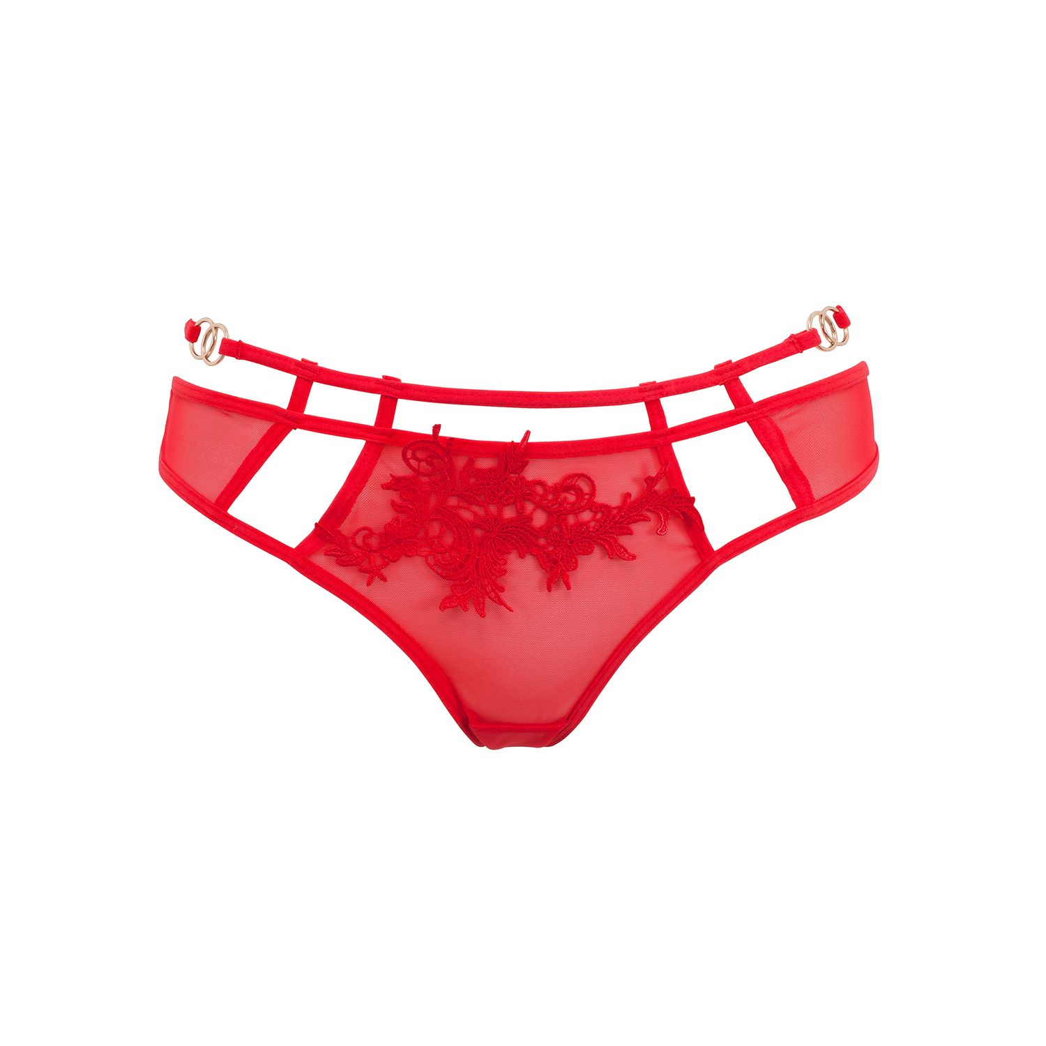 Chilot cu aplicatii din dantela Priscilla Red EU 40 fotografia produsului View 3 L