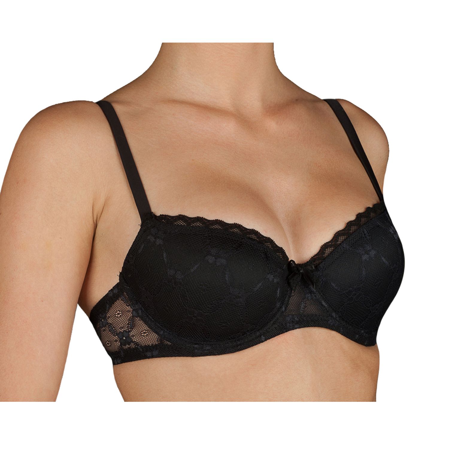 Sutien cu push-up din dantela Brigitte-B Negro 70 B fotografia produsului