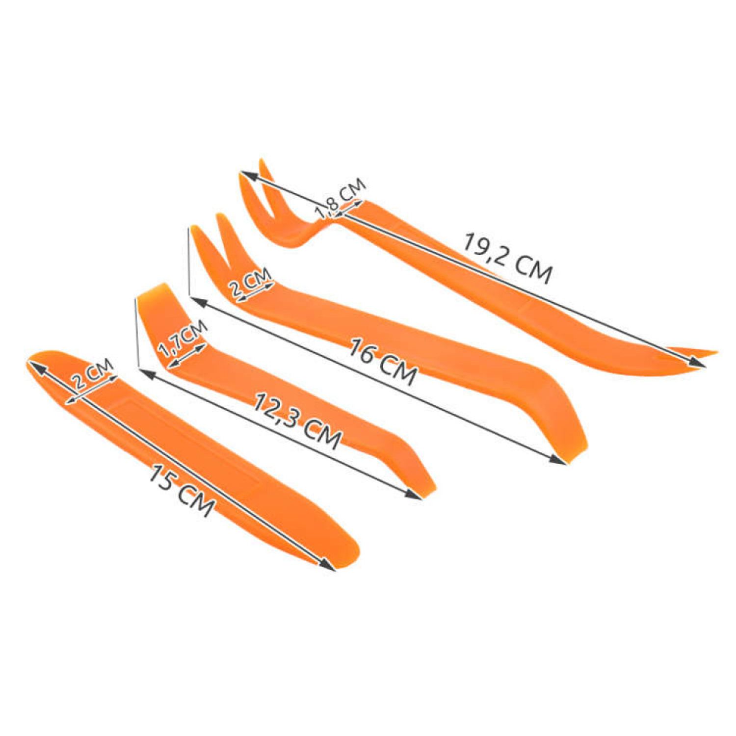 Set 4 spatule plastic pentru auto si uz general, diferite marimi, portocaliu fotografia produsului View 2 L